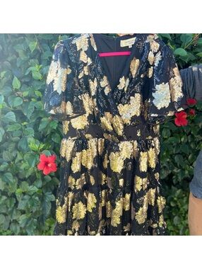 JessaKae Bette dress in Black and Gold bling dress in XL